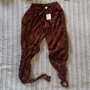 Cost Plus World Market Rust Brown Cropped Harem Pants